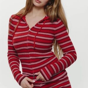 Frankie’s Bikinis Zip Hoodie Stripe